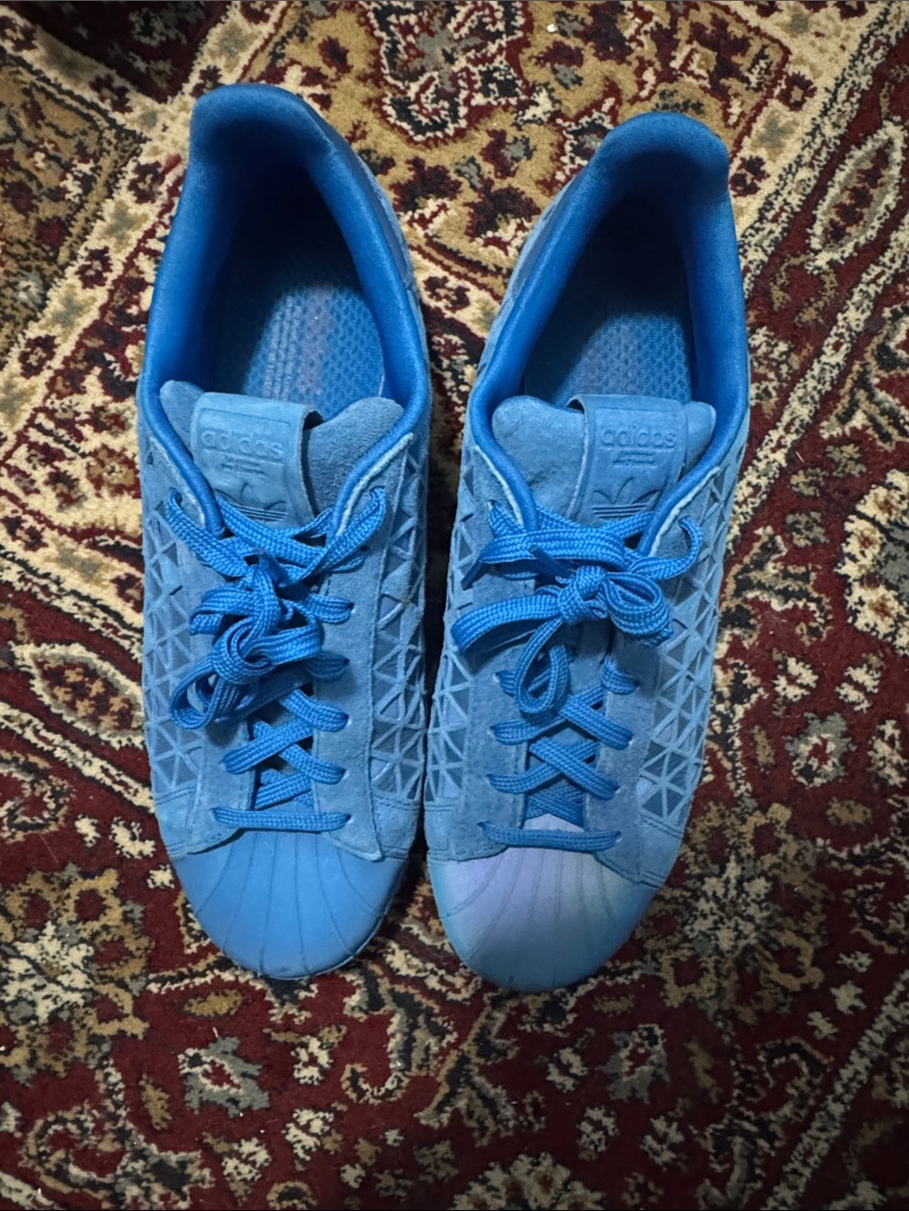 adidas Bright Blue Suede Shell-Toe Sneakers